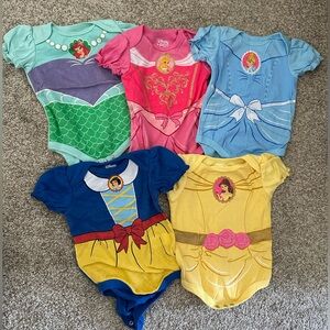 Disney Princess Bodysuit Set - Blue, Pink, Yellow, Green